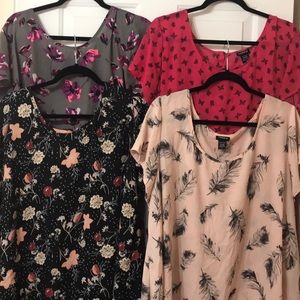 FOUR Torrid Chiffon blouses size 3